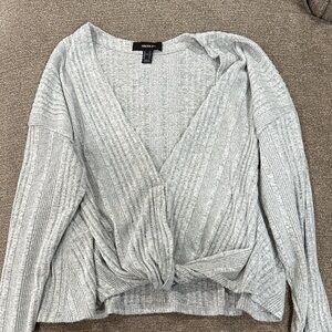 Forever 21 Light Gray Twist Front Sweater